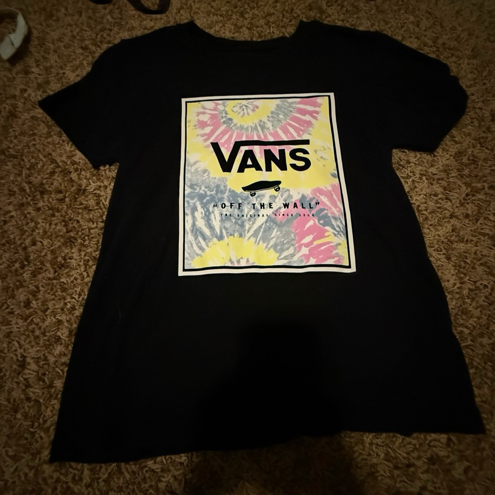 Vans Black T-Shirt with Tie-Dye Graphic